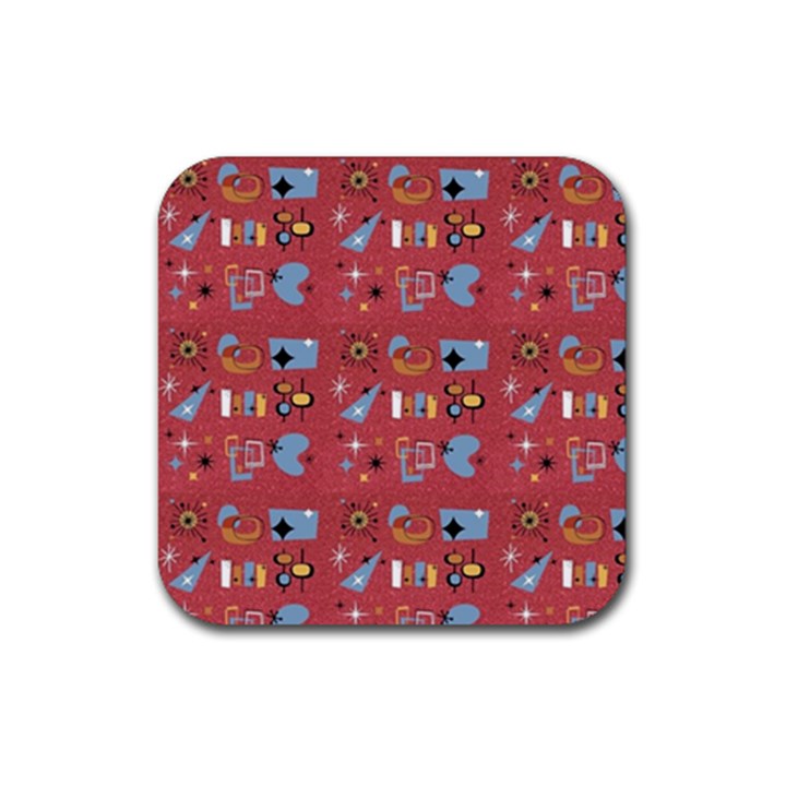 50s Small Print Rubber Coaster (Square) 