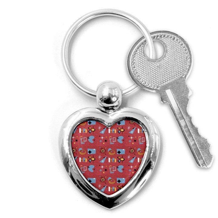 50s Small Print Key Chain (Heart)