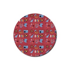 50s Small Print Rubber Coaster (round) 