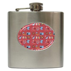 50s Small Print Hip Flask (6 oz)