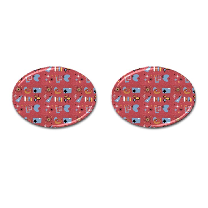 50s Small Print Cufflinks (Oval)