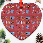 50s Small Print Heart Ornament (Two Sides) Back