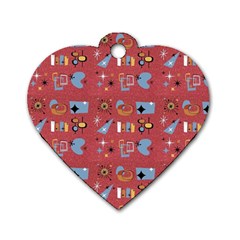 50s Small Print Dog Tag Heart (Two Sides)