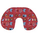 50s Small Print Travel Neck Pillow Front