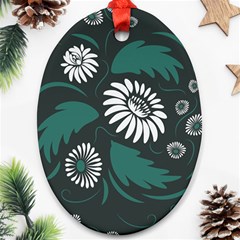 Folk Flowers Pattern Ornament (oval) by Eskimos