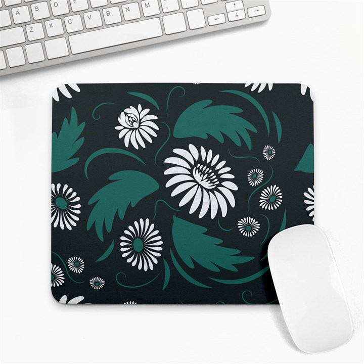 Folk flowers pattern Large Mousepads