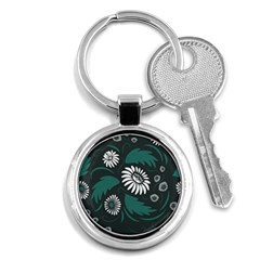 Folk Flowers Pattern Key Chain (round) by Eskimos