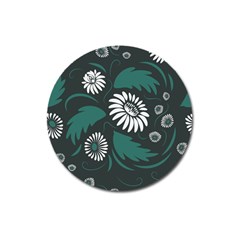 Folk Flowers Pattern Magnet 3  (round) by Eskimos