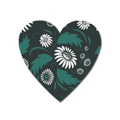 Folk Flowers Pattern Heart Magnet by Eskimos