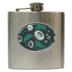 Folk Flowers Pattern Hip Flask (6 Oz) by Eskimos