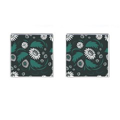 Folk Flowers Pattern Cufflinks (square) by Eskimos