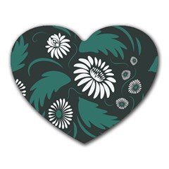 Folk Flowers Pattern Heart Mousepads by Eskimos