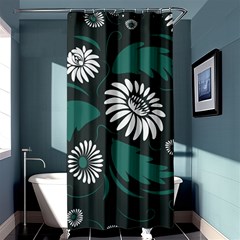 Folk Flowers Pattern Shower Curtain 36  X 72  (stall)  by Eskimos