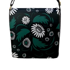 Folk Flowers Pattern Flap Closure Messenger Bag (l) by Eskimos