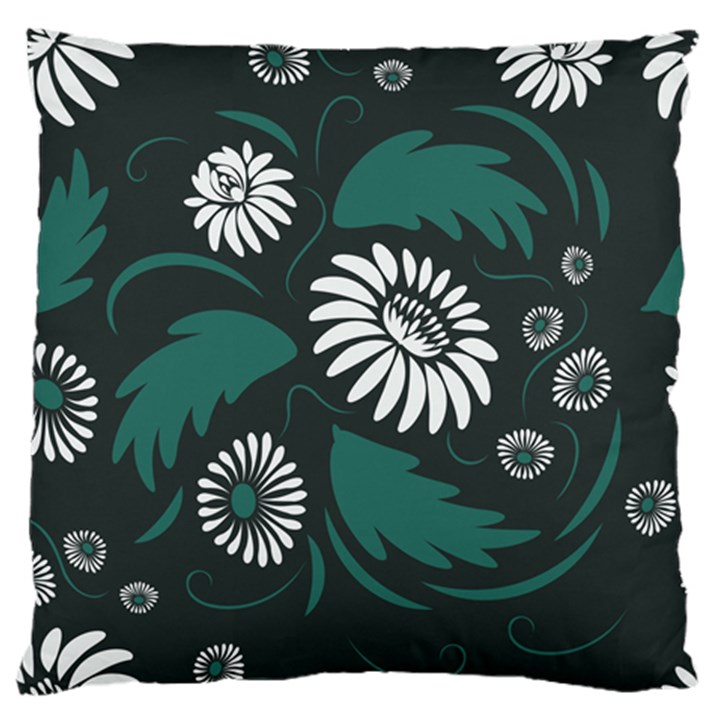 Folk flowers pattern Standard Flano Cushion Case (One Side)