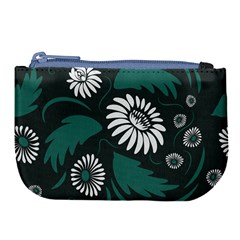 Folk Flowers Pattern Large Coin Purse by Eskimos