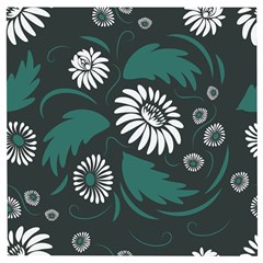 Folk Flowers Pattern Wooden Puzzle Square by Eskimos