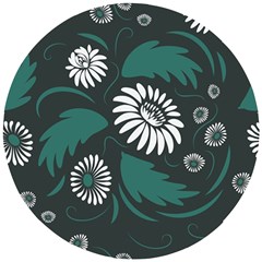 Folk Flowers Pattern Wooden Puzzle Round by Eskimos