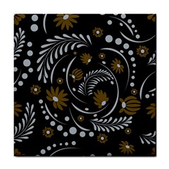 Folk Flowers Pattern Tile Coaster by Eskimos