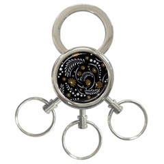 Folk Flowers Pattern 3-ring Key Chain by Eskimos