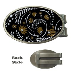 Folk Flowers Pattern Money Clips (oval)  by Eskimos