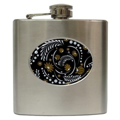 Folk Flowers Pattern Hip Flask (6 Oz) by Eskimos