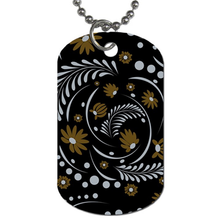 Folk flowers pattern Dog Tag (Two Sides)