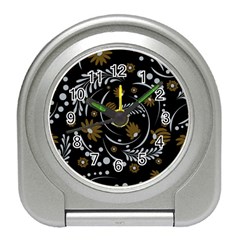 Folk Flowers Pattern Travel Alarm Clock by Eskimos