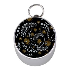 Folk Flowers Pattern Mini Silver Compasses by Eskimos