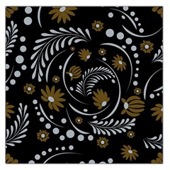 Folk Flowers Pattern Large Satin Scarf (square) by Eskimos