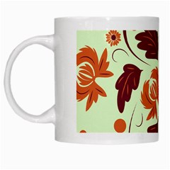 Folk Flowers Pattern White Mugs by Eskimos