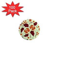 Folk Flowers Pattern 1  Mini Magnets (100 Pack)  by Eskimos