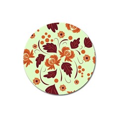 Folk Flowers Pattern Magnet 3  (round) by Eskimos