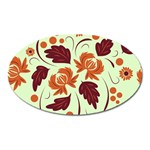 Folk flowers pattern Oval Magnet Front