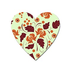 Folk Flowers Pattern Heart Magnet by Eskimos