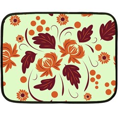 Folk Flowers Pattern Fleece Blanket (mini) by Eskimos