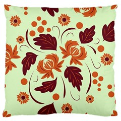 Folk Flowers Pattern Large Cushion Case (one Side) by Eskimos