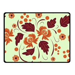 Folk Flowers Pattern Double Sided Fleece Blanket (small)  by Eskimos