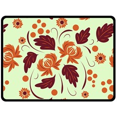 Folk Flowers Pattern Double Sided Fleece Blanket (large)  by Eskimos