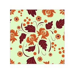 Folk Flowers Pattern Small Satin Scarf (square) by Eskimos