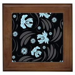 Folk Flowers Pattern Framed Tile by Eskimos