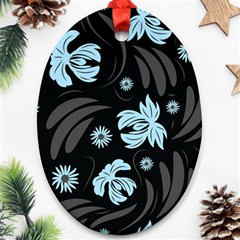 Folk Flowers Pattern Ornament (oval) by Eskimos