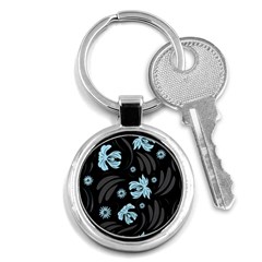 Folk Flowers Pattern Key Chain (round) by Eskimos