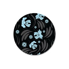 Folk Flowers Pattern Magnet 3  (round) by Eskimos