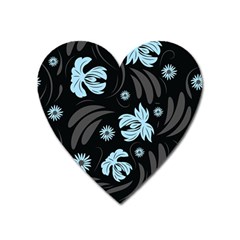 Folk Flowers Pattern Heart Magnet by Eskimos