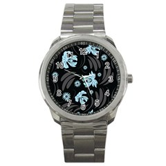 Folk Flowers Pattern Sport Metal Watch by Eskimos