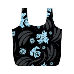 Folk Flowers Pattern Full Print Recycle Bag (m) by Eskimos