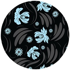 Folk Flowers Pattern Wooden Puzzle Round by Eskimos