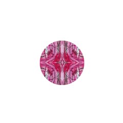 Magenta Marbling Symmetry 1  Mini Buttons by kaleidomarblingart