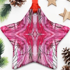 Magenta Marbling Symmetry Star Ornament (two Sides) by kaleidomarblingart